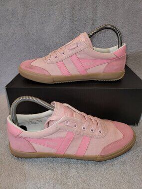 Gola Women's Size 7 Badminton Plimsoll Pink/Pink Suede Sneakers CLA548 (#1503)